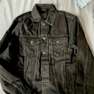 Men black denim jacket